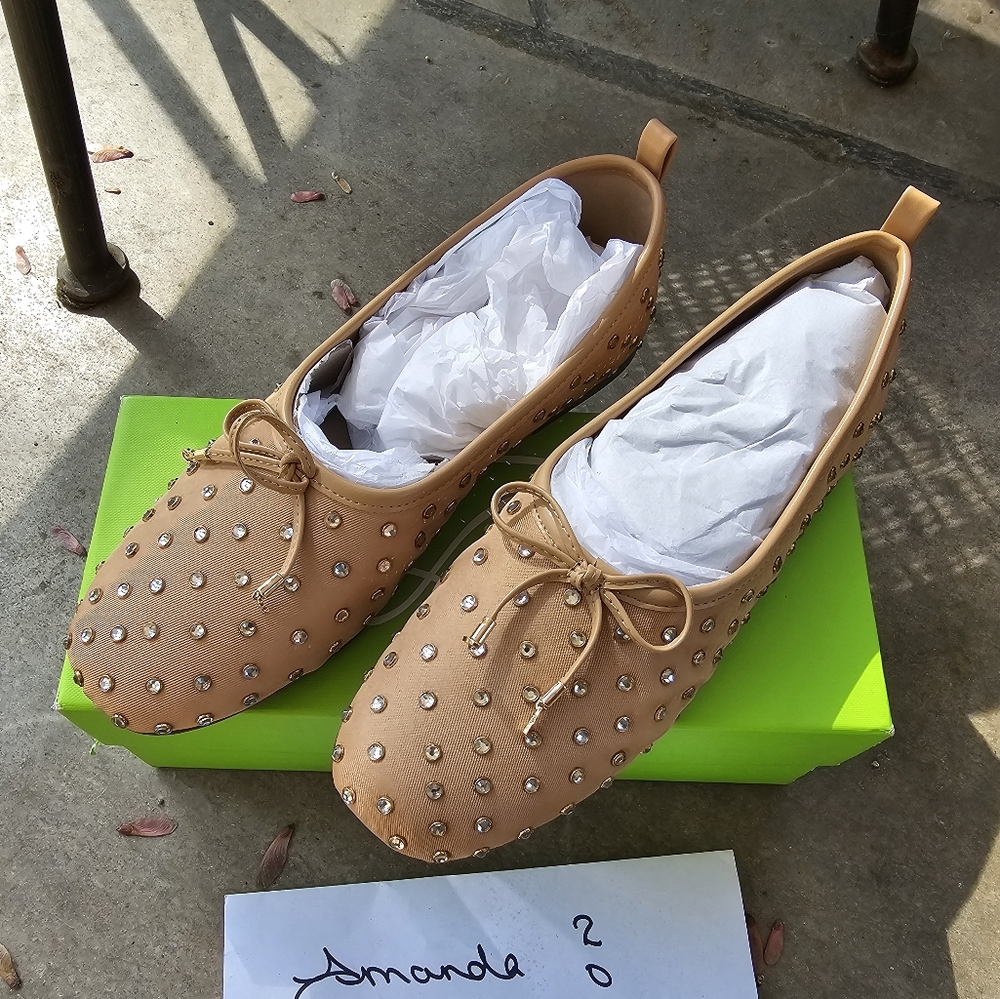 Sam Edelman Tan Flats with Brogue Detailing